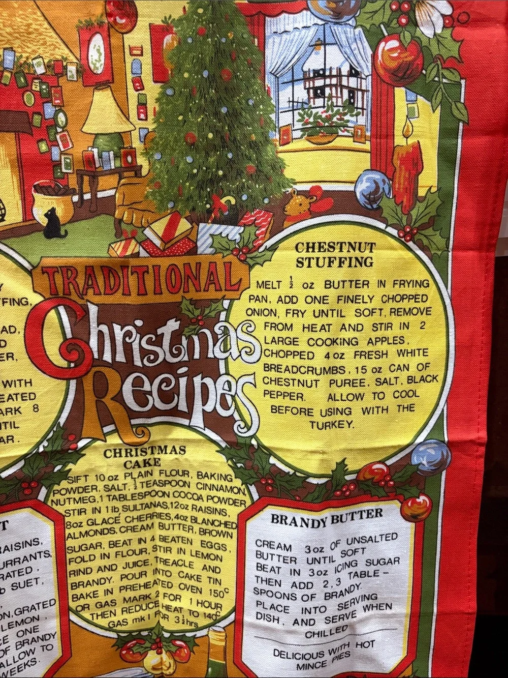 Kitchen Tea Towels 2 from England Traditional Recipes circa 1990